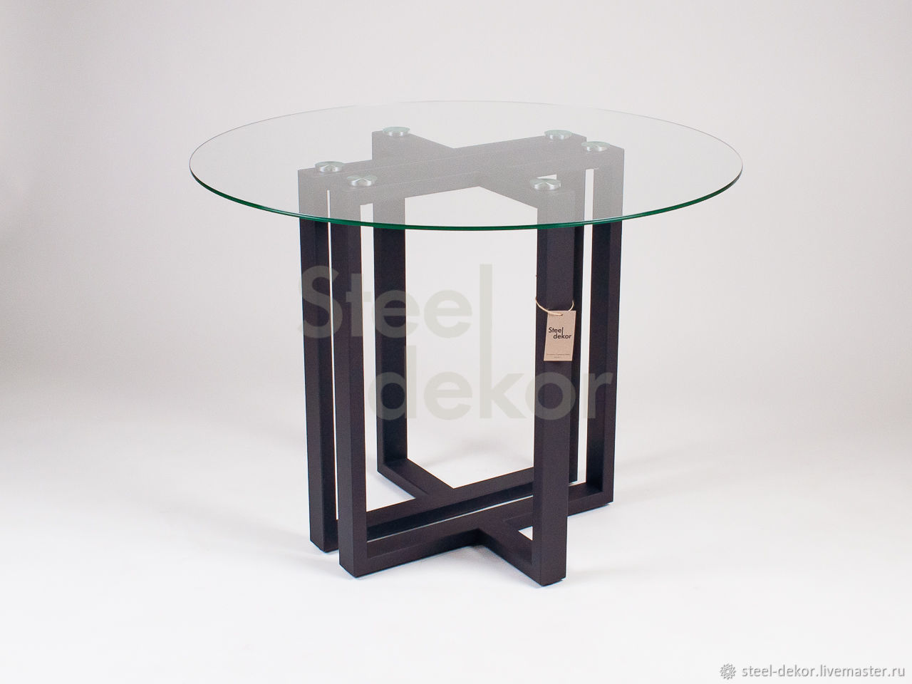 Стол обеденный со стеклом лотос