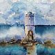 Watercolor painting of the lighthouse (seascape white turquoise). Pictures. Pastelena. My Livemaster. Фото №4