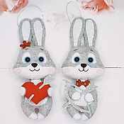 Сувениры и подарки handmade. Livemaster - original item Love the bunnies. Bunny. A gift on Valentine`s day.. Handmade.