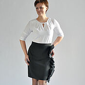 Write me!) Skirt with vertical silver stripes