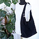 Сумка-торба замшевая Hobo Bag Long black zip. Сумка-торба. Сумки из кожи ANGELDEMONS  design. Ярмарка Мастеров.  Фото №6