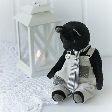 Куклы и игрушки ручной работы. Ярмарка Мастеров - ручная работа Мишка Тедди Черныш (25 см). Handmade.