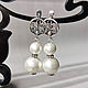 Order Women's pearl earrings cotton white. Jewelry and accessories by IRIS. Livemaster. . Earrings Фото №3