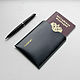 Обложка на паспорт из кожи Night Blue Sky, Обложка на паспорт, Москва,  Фото №1