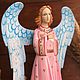 Painted wooden angel, 43 cm, Miniature figurines, Moscow,  Фото №1