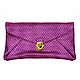 Bright purple clutch bag with a lock. New, Vintage bags, Nelidovo,  Фото №1