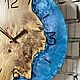 Часы на стену из слэба со смолой 50 см. Часы классические. FridayWood - мастерская мебели. Интернет-магазин Ярмарка Мастеров.  Фото №2
