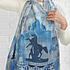 Batik scarf 'Gray-blue Peter' natural silk. Scarves. Handpainted silk by Ludmila Kuchina. My Livemaster. Фото №5