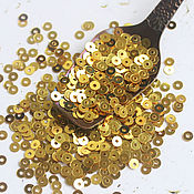 Материалы для творчества handmade. Livemaster - original item Sequins 3 mm K25 Yellow gold glossy 2 g. Handmade.