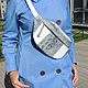 Waist bag: Women's waist leather bag blue and white Anetta S98, Waist Bag, St. Petersburg,  Фото №1