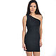 Black Knitted dress one shoulder. Dresses. NATALINI. Online shopping on My Livemaster.  Фото №2