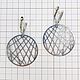  Круглая сеточка. Серьги классические. MYUBI Silver Jewelry. Ярмарка Мастеров.  Фото №4