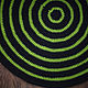 Круглый черно-зеленый ковер в полоску вязаный в стиле ар-деко. Ковры. Pompon - вязаный текстиль для дома. Ярмарка Мастеров.  Фото №4