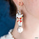 Asymmetric Rabbit Messenger Earrings From Alice in Wonderland. Earrings. Coffeelena. Online shopping on My Livemaster.  Фото №2