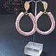  rhinestone ring Earrings, color pale pink. Earrings. Svetlana Aivazova (asvstudio). Online shopping on My Livemaster.  Фото №2