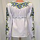 Заказать Украинская льняная вышитая блузка   " Лилии ". Embroidered Gem. Ярмарка Мастеров. . Блузки Фото №3