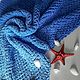 Вязаный детский плюшевый плед синего цвета с градиентом. Пледы. Вязаные изделия и МК из Ализе Пуффи. Ярмарка Мастеров.  Фото №4