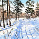 Watercolor painting ' Winter in the forest. ', Pictures, Moscow,  Фото №1