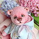Розовый мишка. Мягкие игрушки. little dolls and teddy (dolls-letters). Интернет-магазин Ярмарка Мастеров.  Фото №2