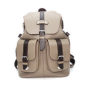 Сумки и аксессуары handmade. Livemaster - original item Backpacks: Backpack Leather Unisex Beige Ever Mod. R. 35-152. Handmade.