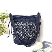 Сумки и аксессуары handmade. Livemaster - original item Bag-bag Women`s Denim Bag Shoulder Bag Chenille. Handmade.