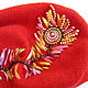 Order Copy of Takes embroidery FEATHER of the FIREBIRD. Juliya Laborera. Livemaster. . Berets Фото №3