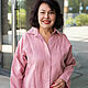 NATALINI Льняная рубашка розовая пудра с вышивкой Мандала, Рубашки, Новосибирск,  Фото №1