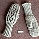 Knitted alpaca mittens 'Braid'. Mittens. marishino. My Livemaster. Фото №5