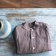 Order Boy's shirt linen dressy brown latte. molinialife. Livemaster. . Blouses and shirts Фото №3