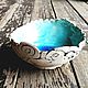 Синяя внутри, глиняная пиала, керамика ручной работы. Пиалы. LAMA - Красивая посуда. Ярмарка Мастеров.  Фото №4