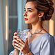 Серьги с голубым кварцем и жемчугом. Серьги классические. TaLinia. Интернет-магазин Ярмарка Мастеров.  Фото №2