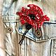Брошь из бисера ручной работы Мак (Poppy brooch). Брошь-булавка. Soul Garden Brooches. Ярмарка Мастеров.  Фото №6