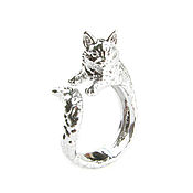 Украшения handmade. Livemaster - original item Silver cat ring, cat ring,kitty ring. Handmade.