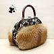 Bag with a clasp made of Fox fur ognevki. Stylish ladies ' bag, Clasp Bag, Ekaterinburg,  Фото №1