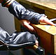 Stylish graphite Grey leather mitts auto ice accessories, Gloves, Dusseldorf,  Фото №1