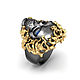Заказать Кольцо "Ghost rider" из золота 585 и серебра с тёмн.родием. BUGAKOV jewelry. Ярмарка Мастеров. . Кольца Фото №3