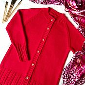 Одежда детская handmade. Livemaster - original item Children`s Cardigan made of woolen fabric raglan red. Handmade.