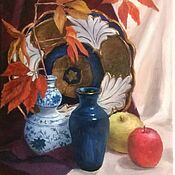 Картины и панно handmade. Livemaster - original item Oil painting in frame. Apples. Autumn still life. Handmade.