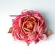 FABRIC FLOWERS. Chiffon rose. ' Coral'. Brooches. fioridellavita. My Livemaster. Фото №4