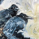 Crows, bird painting, Oil painting on canvas. Pictures. myfoxyart (MyFoxyArt). My Livemaster. Фото №4