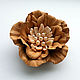 Order Brooch leather Beige and peach flower with pearls. Shagree (Shagree). Livemaster. . Brooches Фото №3
