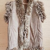 Мужская одежда handmade. Livemaster - original item One-piece sheepskin vest beige. Handmade.