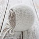 Вязаный чепчик из ангоры Италия. Чепчики. SleepyToys (newborn photoprop). Ярмарка Мастеров.  Фото №4