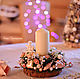 Order Home decorations: Christmas candle holder in the style of shabby chic. anna_rzn_floristika. Livemaster. . New Year\\\\\\\'s compositions Фото №3