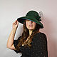 Velour women's hat 'Emerald Audrey'. Hats1. Novozhilova Hats. Online shopping on My Livemaster.  Фото №2