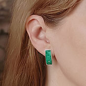 Украшения handmade. Livemaster - original item Earrings with malachite. More handmade earrings.. Handmade.