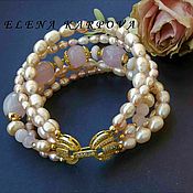 Украшения handmade. Livemaster - original item Bracelet. natural pearls opal quartz. Handmade.