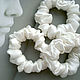 White elastic hair band made of natural 100% silk. Gift girl, Scrunchy, St. Petersburg,  Фото №1