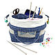 Проектная сумка для вязания с вышивкой Бабочка2 синяя, Органайзеры, Фрязино,  Фото №1