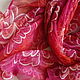 Order Scarf Bordeaux,hot batik on silk,175h55 cm,hand painted. arkensoie Silkyway. Livemaster. . Scarves Фото №3